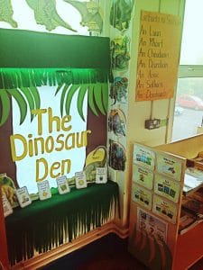 The boys are really enjoying using "The Dinosaur Den", which is a fun library area in the classroom where the boys can enjoy reading a book when they are finished their work early.