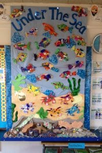 Each boy created a sea creature to add to our "Under The Sea" display.